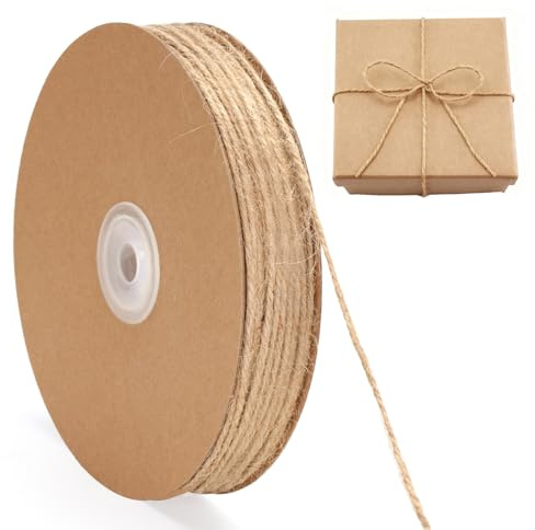 G2PLUS 100m Spago di Iuta Naturale：2mm Corda in Iuta,Spago da Giardinaggio per Confezioni Regalo,Decorazioni Fai da Te,Uncinetto,Giardinaggio,Artigianato