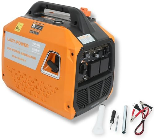 3500W Portable Inverter Generator Petrol, 4-Stroke 149cc Quiet Power Station, Pure Sine Wave Generator with 6L Fuel Tank, 230V/50Hz, Ideal for Camping, RV, Outdoor, and Home Backup