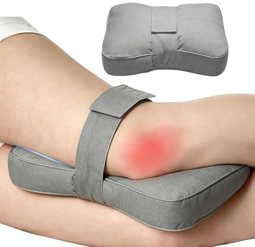 BORDEAG Kniekissen für Seitenschläfer, Orthopädisches Kniekissen, Ergonomisches Beinkissen Mit Fixierbarem Gurt, Ergonomisches Lagerungskissen für Schlafzimmer Alltag Schlaf Durchblutung