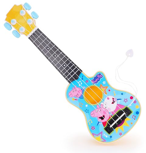 Toyland® 40 cm (16) Peppa Pig La mia prima chitarra con plettro incorporato - Strumento musicale da accordare e suonare - Divertente giocattolo musicale per bambini - Età 3+