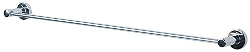 Spirella 1006421 Accessoireserie Atlantic Chrom BADETUCHSTANGE 60 cm, Silber/Schwarz