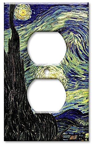Art Plates - Outlet Cover Decorative Metal Wall Plate - Van Gogh: Starry Night - (Made in USA)