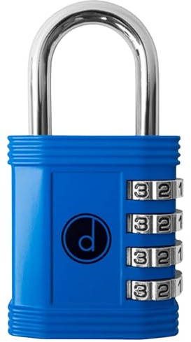 Padlock 4 Digit Combination Lock - for Gym School Locker, Outdoor Gate, Shed, Fence, and Storage, Combo Luggage Lock - Locker Lock- Weatherproof Metal - Keyless, Easy to Set, Resettable - Blue