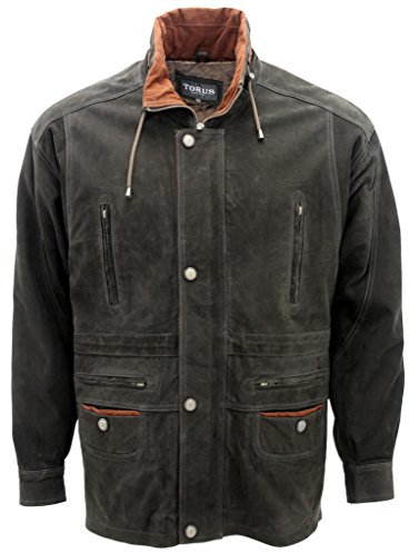 Infinity Men's Tan Cow Hide Nubuck Suede Parka Jacket XL