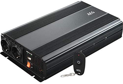 AEG Automotive Modifizierter Sinus-Spannungswandler 1500 W, 12 V DC auf 230 V AC, mit Funkfernbedienung, Wechselrichter Inverter Stromwandler