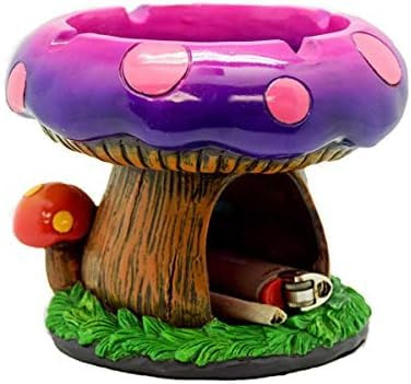 5.5 x 4.5 Original Gift Tabletop Big Fantasy Mushroom Smoking Ashtray With Large Storage Compartment for Indoor or Outdoor Use by f.e.s.s.