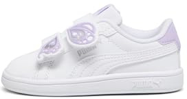 PUMA Mädchen Smash 3.0 Bfly V Inf Turnschuhe, White Vivid Violet Silver, 22 EU