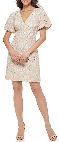 Guess Women's Dresses Dress,Khaki/White,2