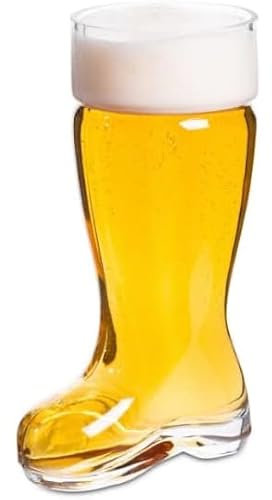CKB LTD Boot Bierglas Deutscher Stil Neuheit Schuh Pint-Glas für Bier Lager Ale 20 cm 800 ml Kapazität
