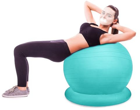 Silla de Bola Silla de Oficina de Yoga para Niños Adultos, Asiento con Pelota de Ejercicio para Entrenamiento, Fitness, Pilates, Parto y Fisioterapia, Silla de Escritorio Ergonómica (Color : Green,