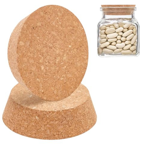 BENECREAT 2 Paquete de Tapones de Corcho para Botellas, Tapas de Corcho de 9x11cm, Tapones de Corcho Cónicos para Botella de Vino, Garrafas, Cerámica, Botella de Vidrio de Cerveza, 3cm de Espesor