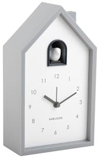 Karlsson Modern Cuckoo Alarm/Wall Clock - Mouse Grey (KA6015GY)