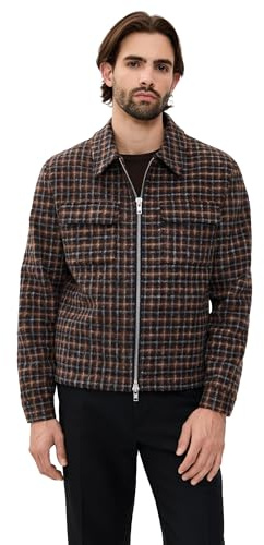Wax London Men's Check Osier Zip Jacket, Navy/Brown, M