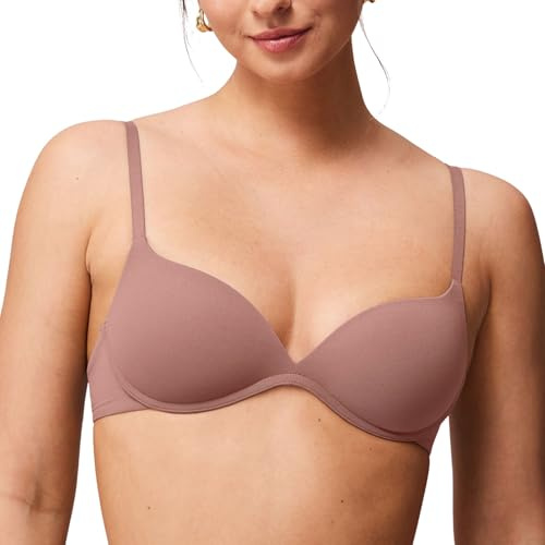 Halobliss Reggiseno Senza Ferretto Push Up per Seno Piccolo Senza Cuciture Imbottito T-Shirt Bra 2AA–5A Rosa Polveroso 2AA