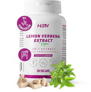 HSN Extracto de Hierba Luisa 400mg (10% verbascósido) | 120 Cápsulas Vegetales | Extracto 28:1 de hoja de Lippia citriodora | No-GMO, Vegano, Sin Gluten