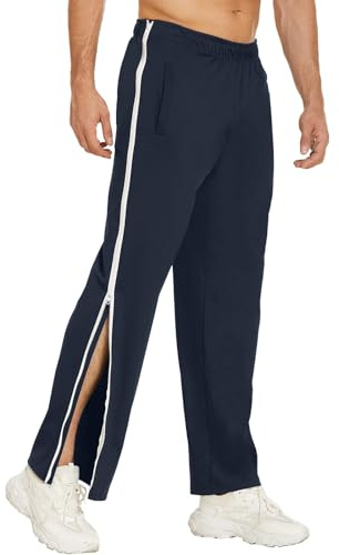 Generico Pantaloni da riabilitazione per donne e uomini che possono aprire i lati, pantaloni da allenamento con cerniera sul lato della gamba, pantalone larghi Quick-fuck, pantalone della tuta larghi