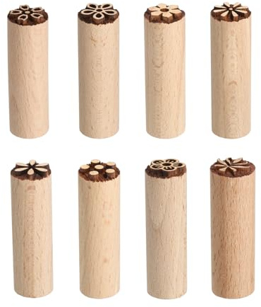 QUARKZMAN 8 Piezas De Sellos De Madera Para Cerámica 0.6 Diámetro