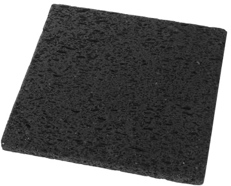Générique Pierre de Cuisson Volcanique Naturelle 20x20x1,5 Cm pour Barbecue Coréen, Plaque Chauffante Résistante la Chaleur, Poêle à Griller en Pierre pour Steaks et Pizzas, Utilisation