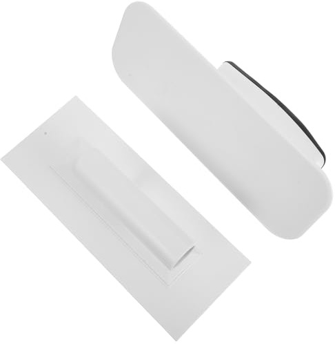 Lurrose Llana de Acabado Manual 2 Piezas Diseño Ergonómico para Alisar Superficies y Enlucido de Paredes en Proyectos de Pintura y Construcción