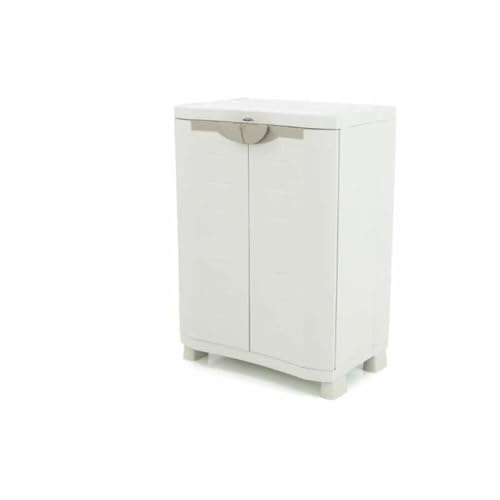 Plastiken M258511 - Medio Armario de Resina 2 estantes Space Saver 100 x 70 x 45 cm