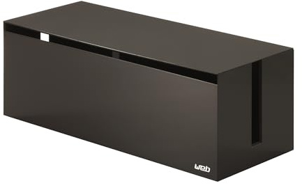 YAMAZAKI Home Cable Management Box – Cord Organizer Box with Lid, Minimalist Cable Storage for Office, Abs Plastic - Abs Plastic