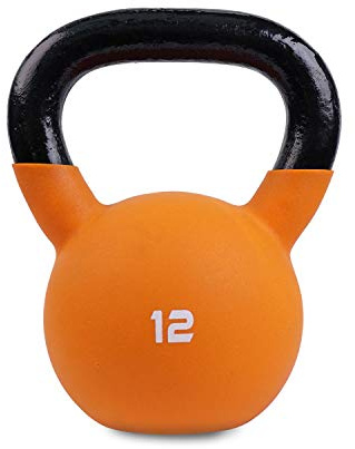 BODYPOWER 12kg Neoprene Covered Kettlebell (Orange)