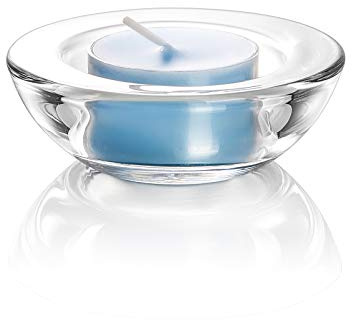 ELIVIA Clear Tealight Candle Holders - Set of 12, Round Chunky Glass Candle Holder, 3 Diameter - CH01 - Clear