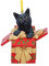 Nemesis Now Lisa Parker Present Black Cat Hanging Ornament 9cm, Resin, Cat in Festive Decoration, Cat Christmas Decoration, Cast in the Finest Resin, Expertly Hand-Painted