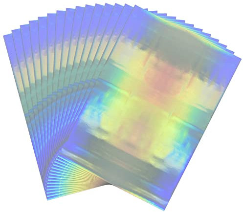 50 Blatt Toner reaktive Folie Blatt für Bastelpapier holografische Wärmeübertragung Bastelfolie Papier für Scrapbooking Stempeln Karton Wärmeübertragung DIY Handwerk Zubehör 20,1x29,0cm Laser Silber