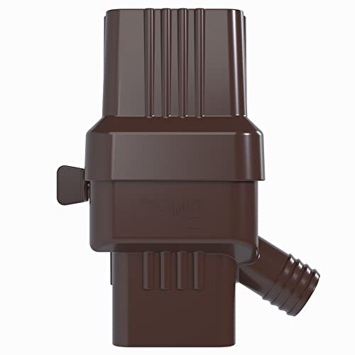 KMJETNIVY Sistema de recolección de Agua de Lluvia, desviador de Bajada con Capacidad de Recogida Ajustable, Kit de conversión de Barril de Lluvia Resistente a los Rayos UV (2 x 3, marrón)
