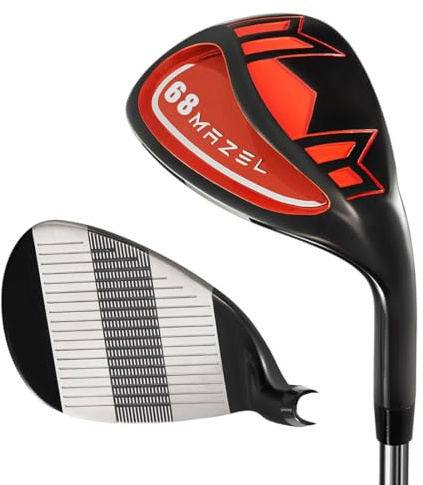 MAZEL Golf Lob Wedge 68,70,72 gradi 89,7 cm per destrorsi, cuneo di sabbia fresato CNC, cuneo Picthing (arancione, 68 gradi)