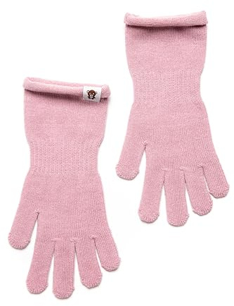 KNITAS Långa handleder bomull stickade handskar för barn | Ett lager mjuka fingerhandskar för pojkar, flickor i åldrarna 5-20 cm beige, rosa, Rosa, åldrarna 2-4, Größe 4-5 (für 2-4 Jahre)