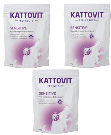 Kattovit Sensitive | 3er Pack | 3 x 400 g | Diät-Alleinfuttermittel für Katzen | Kann zur Minderung von Ausgangserzeugnis- und Nährstoffintoleranzerscheinungen beitragen