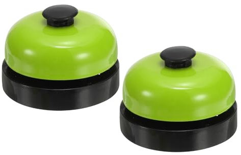 PATIKIL Campanello da Tavolo 2.5 Diametro, 2Pz Campanello da Tavolo per Servizio con Costruzione Metallo Antiruggine per Hotel Ristorante Aree Ricezione Ufficio Magazzino, Nero/Verde