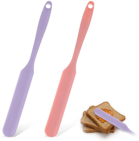 Aeaocvo 2 spatole in silicone piccole, 24 cm, raschietto in silicone con manico lungo, Mini Spatula, Spatula Silicone, raschietto da cucina in gomma per cucinare, cuocere, mescolare