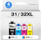 32XL Black Ink Bottle Set 31 Ink for Smart Tank 7602 6001 5101 651 Ink Refill Compatible with HP 31 Ink 32XL Black Ink Bottle Set for Smart Tank 5101 7602 5000 651 5103 6001 7301 7302 7001 Printer