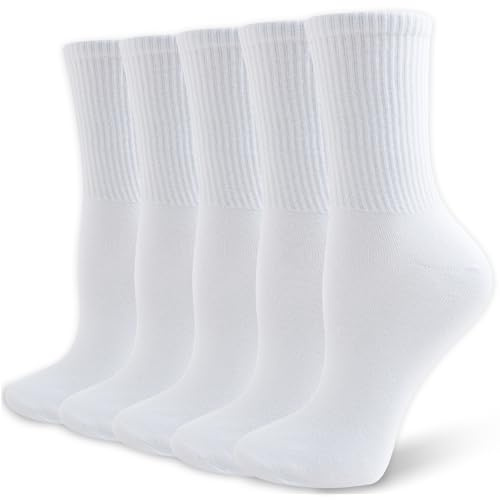 Wamicu Chaussettes Femme Coton, 5 Paires Chaussettes Peigné de Sport Respirantes pour Tennis Running Randonnée Marche, Taille 35-38