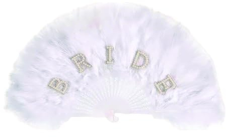 1 ventaglio da sposa a mano, elegante scomparti per matrimoni, fecher da donna, scomparti per piume pieghevoli, tenuti a mano, per burlesque, ventagli a mano per matrimonio