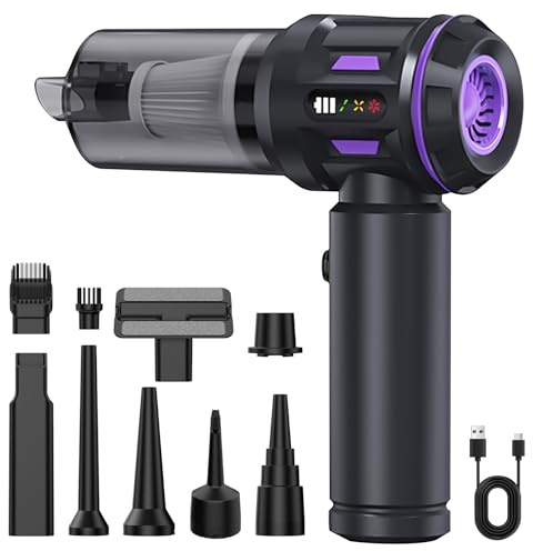 Oskuglin Aspirapolvere Portatile Senza Fili 18.000 Pa, Motore Brushless, 3 Velocità, Soffiatore & Gonfiatore, 6000mAh USB-C, per Auto, Casa, Divano, Peli Animali