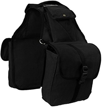 Tough-1 Canvas Saddle Bag for Horses - Black