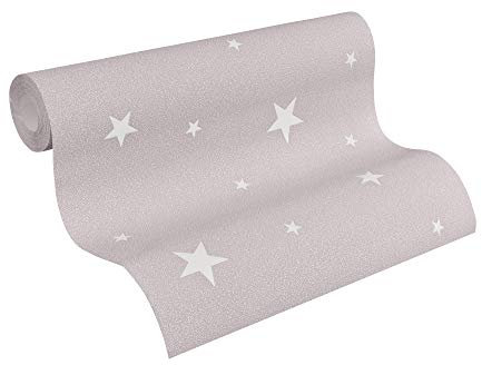 A.S. Création Vliestapete - Papel pintado de habitación infantil con estrellas en marrón y gris - Papel de pared para habitación infantil - Papel pintado de pared de 10,05 m x 0,53 m