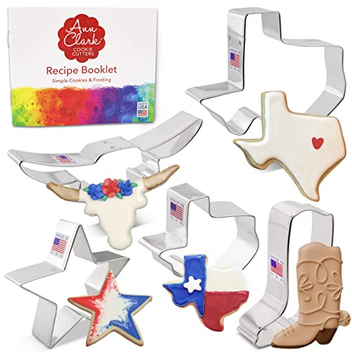 Ann Clark Texas Cookie Cutter Set of 5, Made in USA