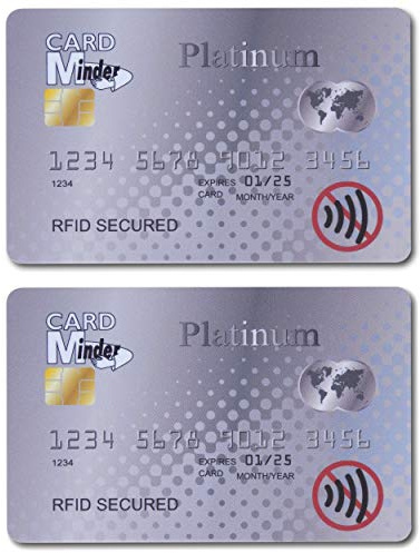 Card Minder RFID/NFC Blocking Card - Contactless Card Protection - 1 Card Protects Your Entire Wallet - Next Gen with No Need for Sleeves (2 Cards, Platinum Card)