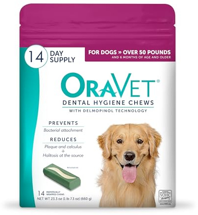 Oravet Dental Hygiene Chews for Large Dogs Over 50Lbs 14Count
