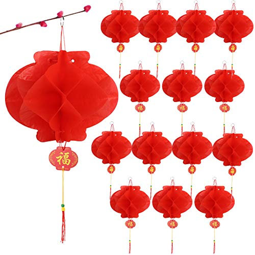 30PCS Lanterne Rouge Chinoise 15cm Décorations pour Le Nouvel an Festival de Printemps Mariage Restaurant Porte Maison (15cm-30pcs)