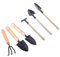 Wagoodter Mini Gartenwerkzeug Set klein leicht Eisen Rechen Schaufel Spaten für drinnen und draußen lose Erde und Topfpflanzen 6 teilig (A)