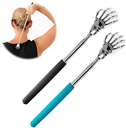 Outil De Soulagement Des Démangeaisons 2 Pièces Gratte-Dos Télescopique Masseur De Main En Métal Pour Se Gratter Le Dos Et La Tête Soulagement Instantané Des Démangeaisons