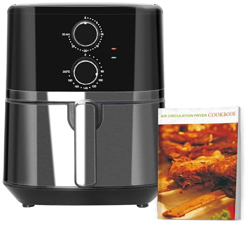 HOMCOM 4.5L Air Fryer, 1500W Air Fryer Oven with Rapid Air Circulation, Adjustable Temperature, Timer and Nonstick Basket for Oil Less or Low Fat Cooking, Black