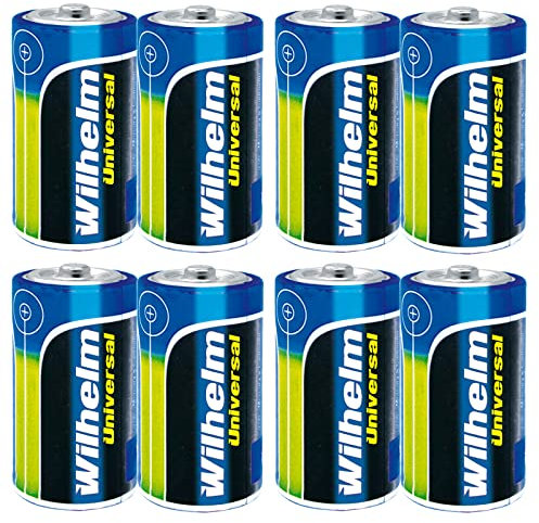 8 x Mono D Universal Wilhelm Alkaline Batterien LR20 1,5V