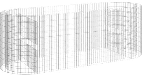 vidaXL Lit Surélevé à Gabion Parterre de Fleurs Support de Plante Jardinière Pot de Fleurs Jardin Terrasse Extérieur Fer Galvanisé 300x100x100 cm